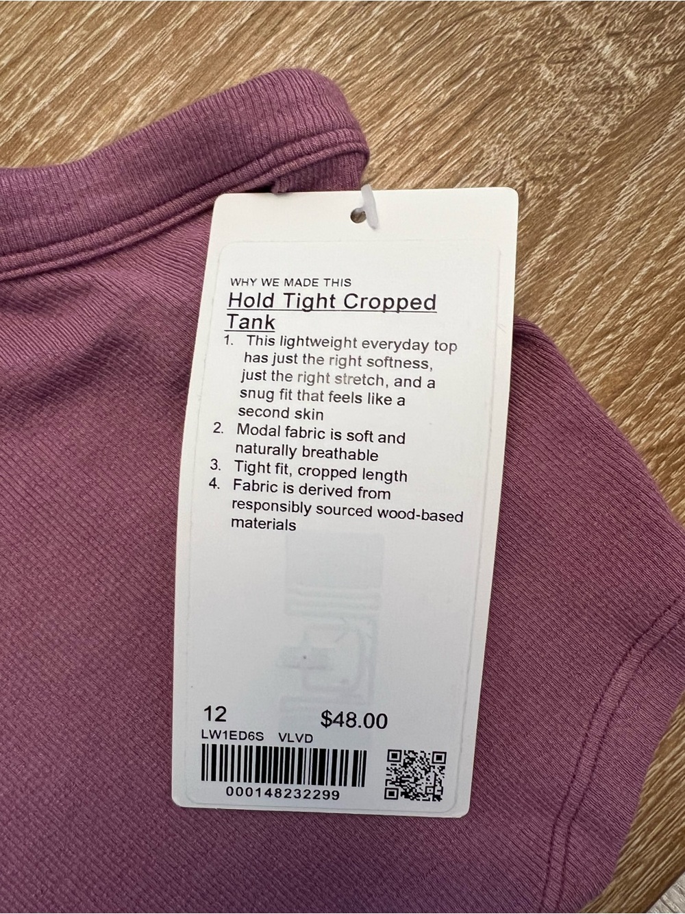 Lululemon- Hold Tight Cropped Tank - Picture 2 of 2